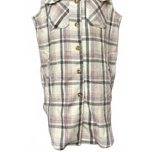 NEW COCO + CARMEN women's liv long vest in white/grey/lavender